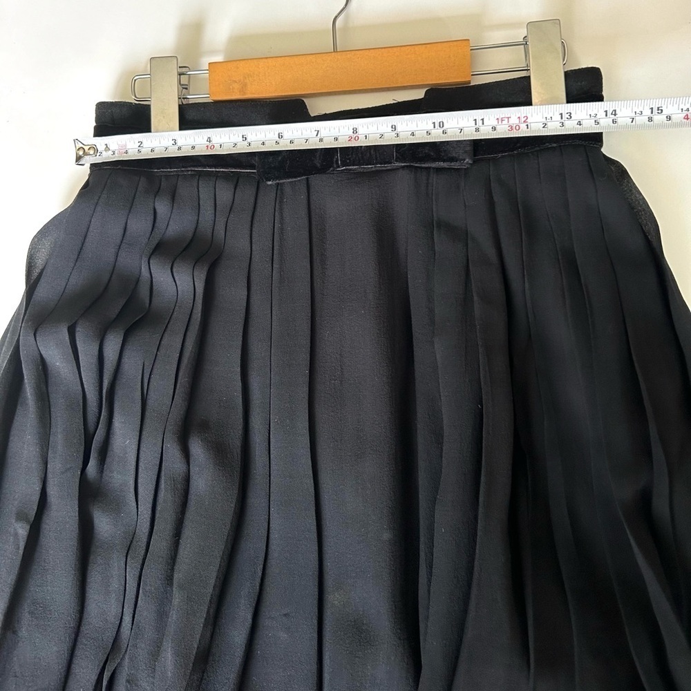 Robert Rodriguez silk  Skirt Womens 6 Black bow Pleated A Line - Picture 3 of 5
